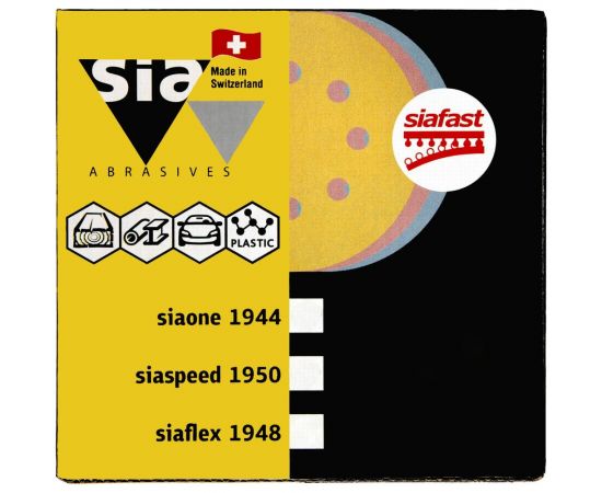 Круг шлифовальный на липучке siaflex 1948 (50 шт; 125 мм; без отверстий; P120) sia Abrasives sf50-125-0-120 