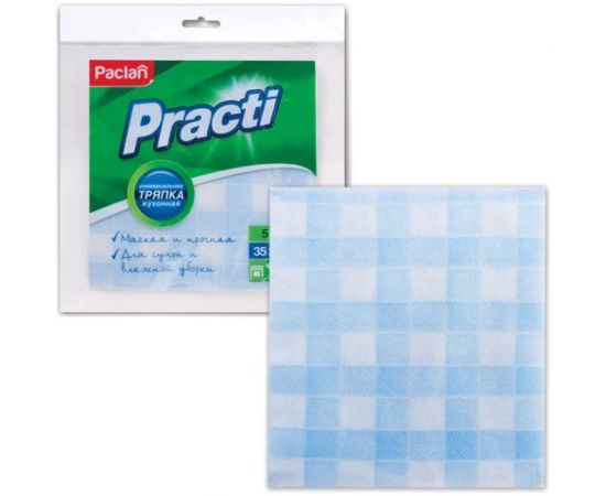 Салфетки PACLAN универсальные, 35х35 см, КОМПЛЕКТ 5 шт., 50 г/м2, вискоза, Practi, 50шт 600916 