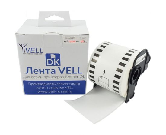 Лента Vell VL-B-DK 22251, белая, печать черным и красным цветом, Brother DK22251, для 800/810W 377632 