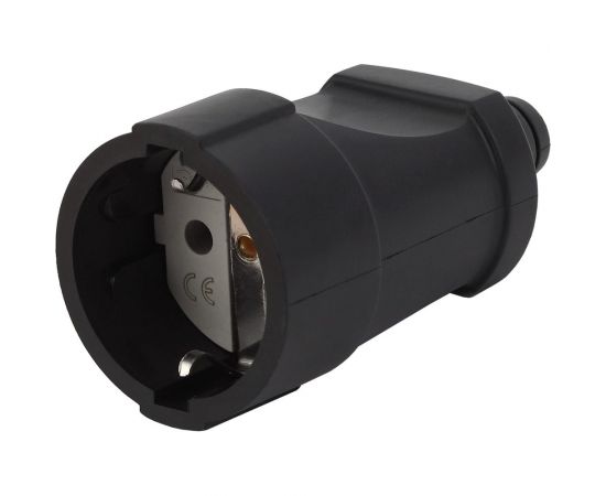 Кабельная розетка ЭРА Rx4-B с/з прямая ПВХ 16A черная Б0039685 