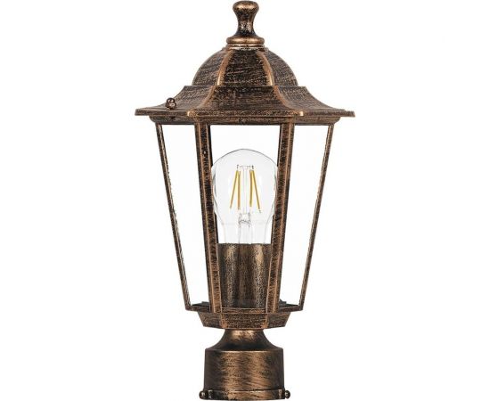 Садово-парковый светильник FERON 6203/PL6203 шестигранный на столб 100W E27 230V, черное золото 11139 