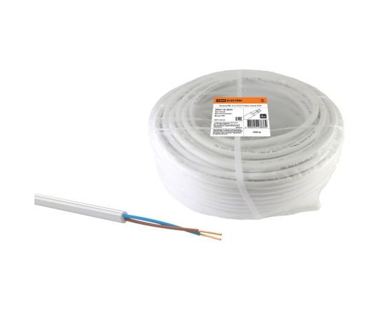 Провод TDM ПВС 2х1,5 ГОСТ 100м, белый SQ0118-0035 