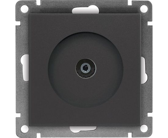 Телевизионная одноместная розетка UNIVersal серия афина, с/у, тупиковая, 75ом, ч/д 4-2400мгц, графит еврослот A0027-Gr 