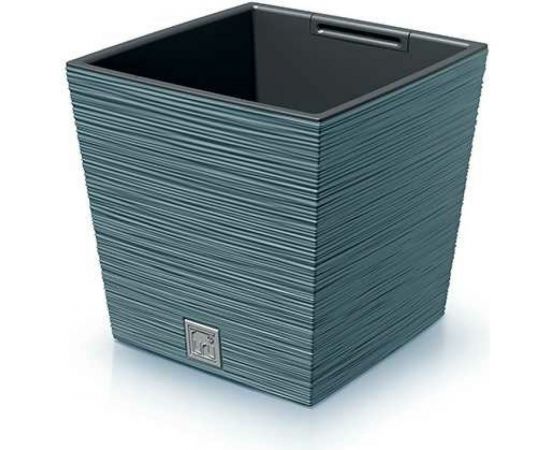 Кашпо с вкладышем Prosperplast DFS240 5415C FURU SQUARE LOW 240х240 мм, высота 235 мм, синее 066711 