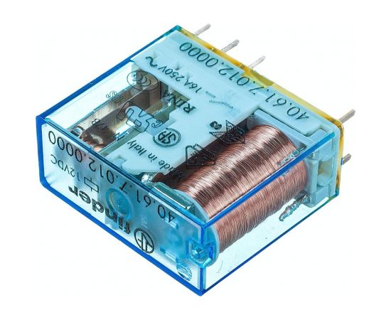 Миниатюрное реле Finder 1 перекидной контакт 16А, = 12В Чувст. пост. тока, 406170120000 