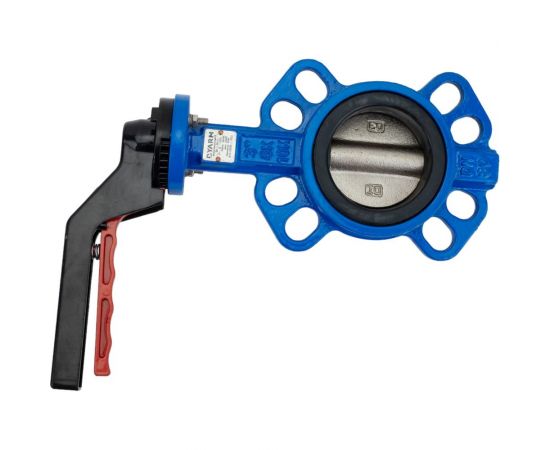 Поворотный затвор DYARM -ZP-080-16-G-G-E-HT (синий), DN080, PN16, межфланцевый/корпус GGG40/диск GGG40/уплотнение EPDM HT, с ручкой 4687203187149 