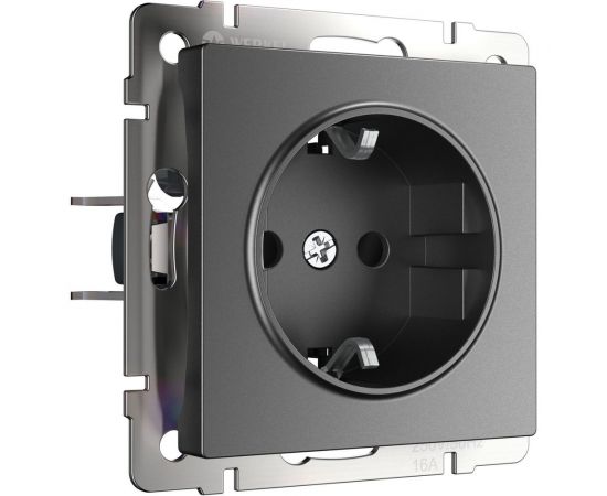 Розетка WERKEL с заземлением и шторками графит матовый a063104 