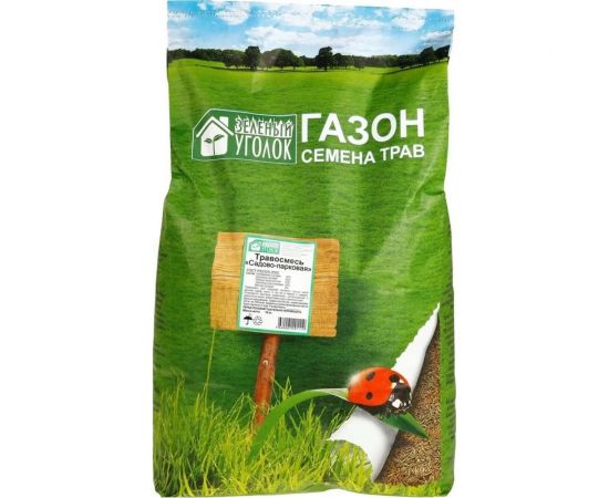 Семена газона Зеленый уголок травосмесь Садово-парковая, 10 кг 4660001291072 