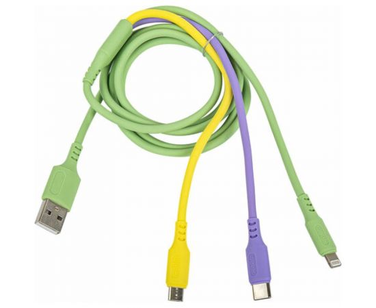 Кабель для зарядки SONNEN 3в1 USB 2.0-Micro USB/Type-C/Lightning, 1м, медь 513562 – изображение 2