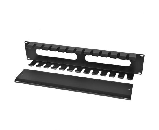 Органайзер горизонтальный кабельный ЦМО 19, 2U с крышкой, цвет черный ГКЗ-2U-9005 – изображение 3
