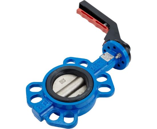 Поворотный затвор DYARM -ZP-080-16-G-G-E-HT (синий), DN080, PN16, межфланцевый/корпус GGG40/диск GGG40/уплотнение EPDM HT, с ручкой 4687203187149 – изображение 3