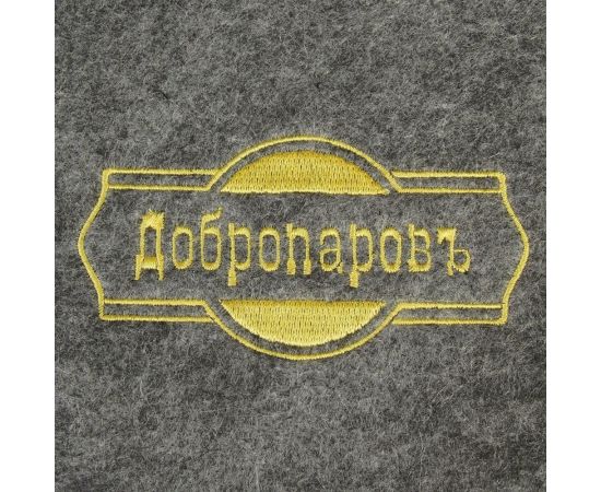 Рукавица для бани Добропаровъ серая, с золотой вышивкой 3341050 – изображение 3