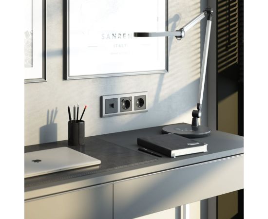 Розетка WERKEL с заземлением и шторками графит матовый a063104 – изображение 4