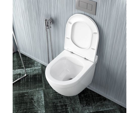 Подвесной унитаз Teymi Iva безободковый, сиденье микролифт T40601 ЦБ-00260332 – изображение 7