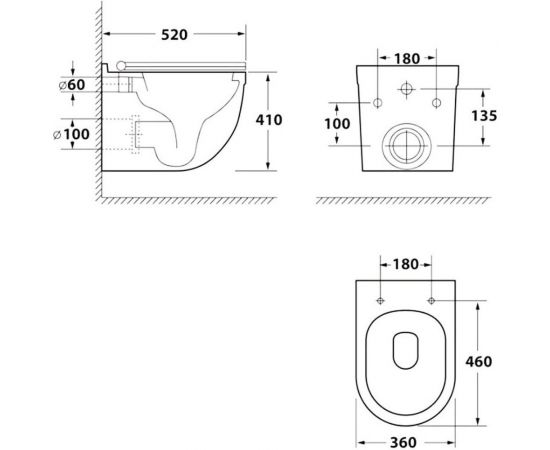 Подвесной унитаз Teymi Iva безободковый, сиденье микролифт T40601 ЦБ-00260332 – изображение 9