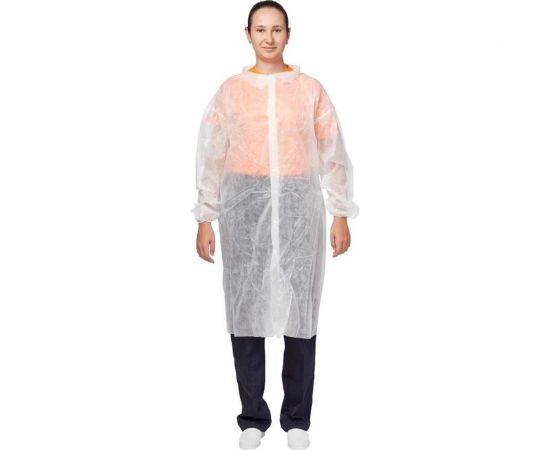 Одноразовый процедурный халат ООО Комус на кнопках, XL, 10 шт/уп 867493 