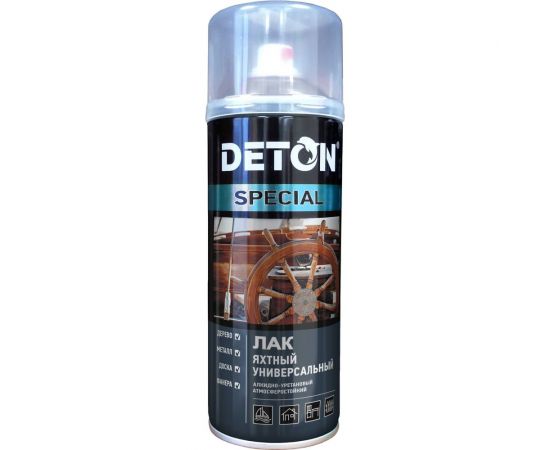 Яхтный лак Deton универсальный, глянцевый, аэрозоль 520 мл DTN-A07304 