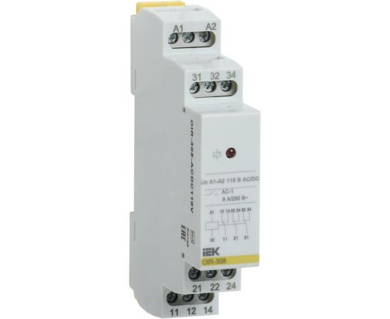 Промежуточное реле IEK OIR 3 контакта, 8А, 110В, AC/DC OIR-308-ACDC110V 