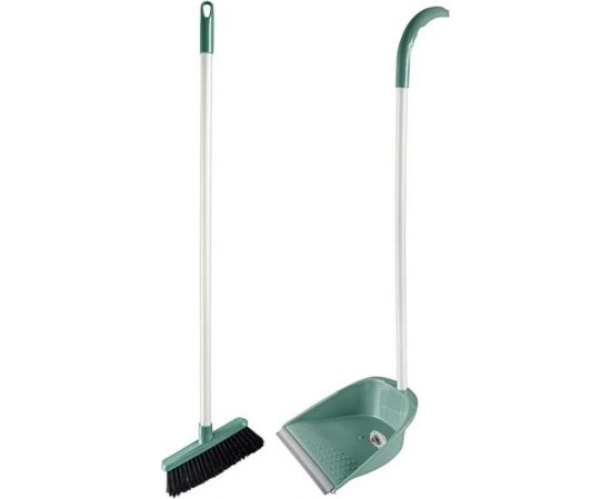 Щетка+совок PROFF PLASTIK ленивка с длинной рукояткой, зеленая, пластиковая УИ-2601217з 