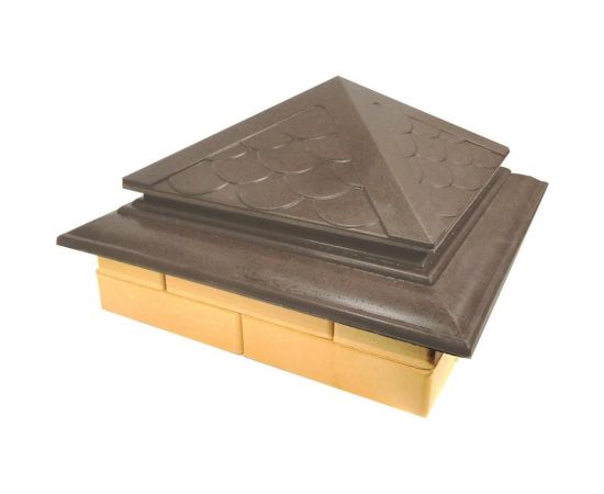 Колпак на столб забора ООО ТК ""Титан"" Тетто Элит Чешуя (513x513 мм; шоколад) 565621ЧШЭ 