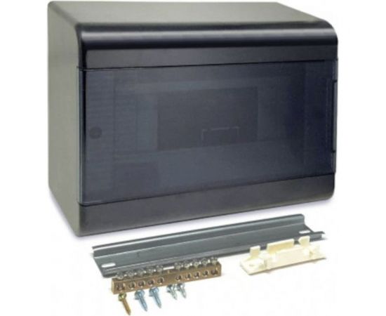 Щиток открытой проводки Рувинил Тусо на 9 модулей с дверцей 222x160x93 мм черный 68029Ч 