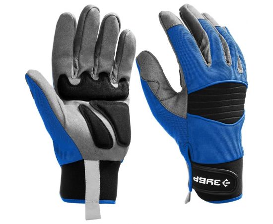 Антивибрационные комбинированные перчатки для тяжелых работ ЗУБР Монтажник, р. L 11475-L 