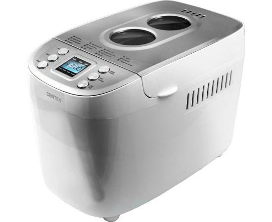Хлебопечка Centek (бел./сталь) большой объем 1500 г, 860 Вт, 15 программ, таймер, LCD, окошко CT-1415 