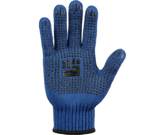 Трикотажные перчатки Фабрика перчаток, 2-слойные, с ПВХ, 7.5 класс, 6 нитей, синие, р.ХL/10 6-75-2С-СИН-(XL) – изображение 2