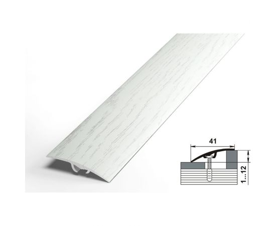 Порог разноуровневый алюминиевый декоративный (41 мм, 0,9 м, Береза) ЛУКА УТ000025918 – изображение 2