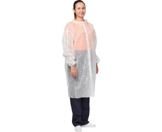 Одноразовый процедурный халат ООО Комус на кнопках, XL, 10 шт/уп 867493 – изображение 2