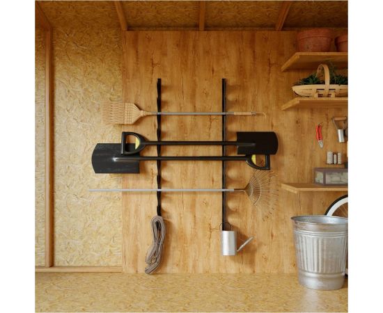 Держатель для инструментов и садового инвентаря ГеоПластБорд настенный, 118 см, цвет черный 64310N – изображение 3