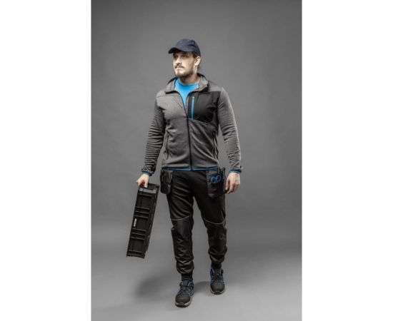 Рабочая толстовка HOEGERT TECHNIK Nister серый/меланж/синяя, р. 2XL/56 HT5K900-2XL – изображение 3