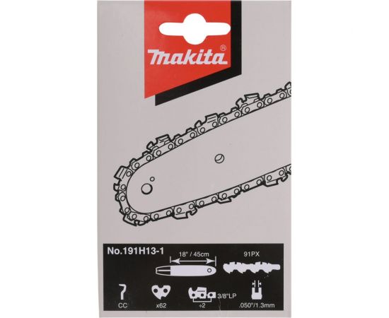 Цепь 45 см/18"", шаг 3/8"", паз 1.3 мм, 62 звена, 91PX Makita 191H13-1 – изображение 3