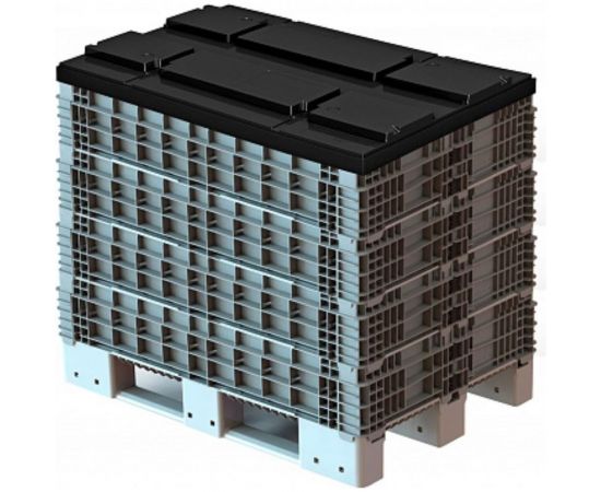 Складной паллетный борт Дигрус 1200x800x200 мм, серый Б-120.80.20-ПСС/Д – изображение 5