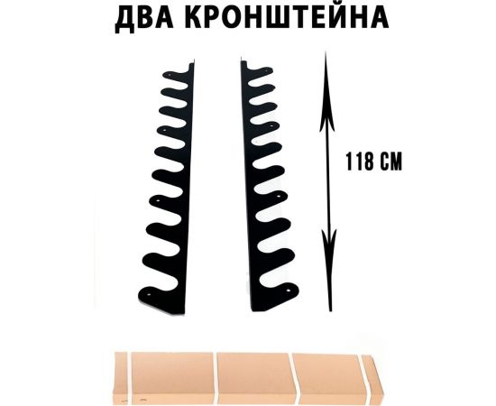 Держатель для инструментов и садового инвентаря ГеоПластБорд настенный, 118 см, цвет черный 64310N – изображение 6