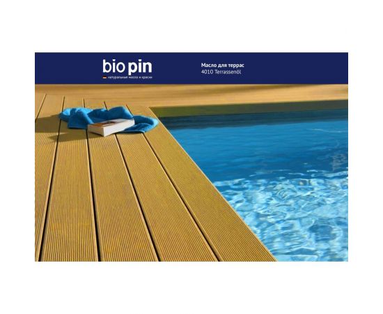 Масло для террас BIO PIN 4010 Terrassenol в цвете Тик (2086) 0,75 л 40101C102 – изображение 10