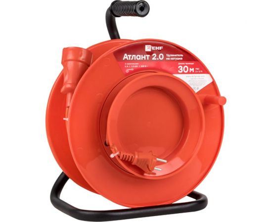 Удлинитель на катушке EKF ""Атлант 2.0"" 1 гнездо 50м без заземления ПВС 2*1 10А/2,2кВт PROxima UKA02-10-210-1-50 