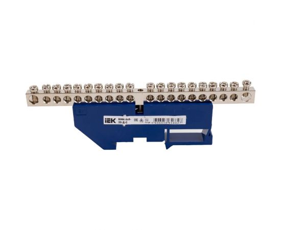 Шина IEK n "ноль" на din-изоляторе с никелевым покрытием шни-6x9-20-д-с YNN10-20-D-K07-N 