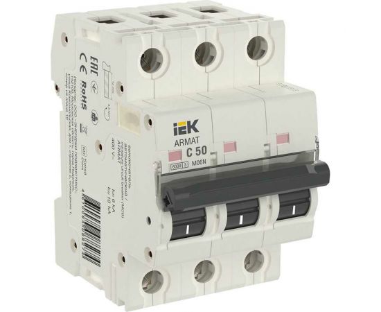 Автоматический выключатель IEK ARMAT M06N 3P C 50А AR-M06N-3-C050 
