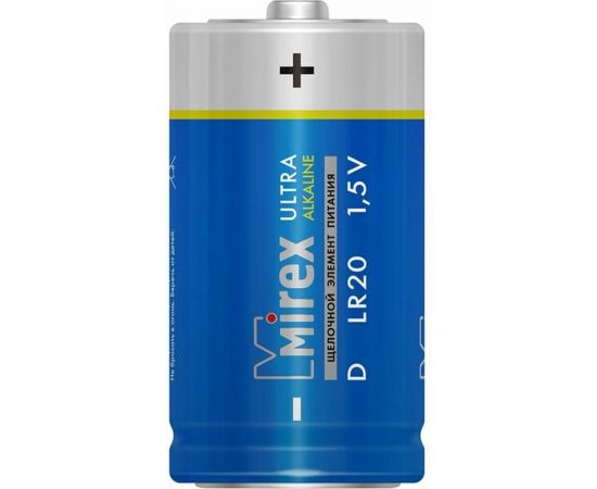 Батарея Mirex, щелочная LR20 / D 1,5V 2 шт shrink 23702-LR20-S2 