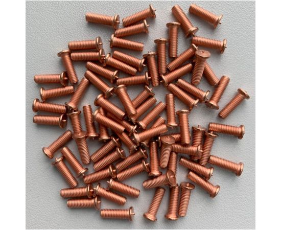 Шпилька приварная стальная омедненная 1000 шт, М4, 16 мм ОБТЕК 4028821 – изображение 2