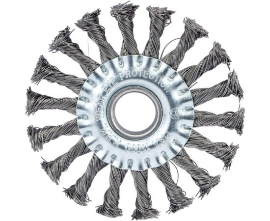 Кордщетка дисковая витая, жесткая, 115 мм, толщина проволоки 0.5 мм для УШМ Bohrer 36500115 – изображение 2