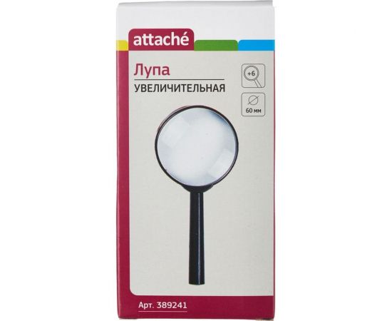 Лупа Attache увеличение х6, диаметр 60 мм, черный, картонная коробка 389241 – изображение 2
