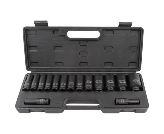 Набор головок ударных глубоких 15 предметов, 1/2"" DR, в кейсе Rockforce RF-4166D-9MPB – изображение 2