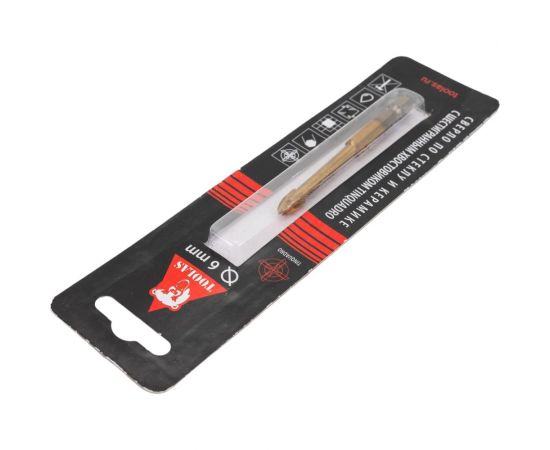 Сверло по стеклу TiN квадро 6 мм TOOLAS 00005430 – изображение 4