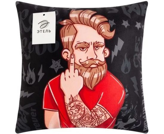 Декоративная подушка Этель Пора в отрыв 40х40 см, велюр, 100% полиэстер 9244541 – изображение 5