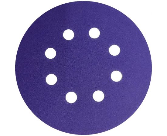Диск шлифовальный Purple Film на пленочной основе 8 отверстий 125 мм, Р400, 5 шт Abraforce 165022 – изображение 6
