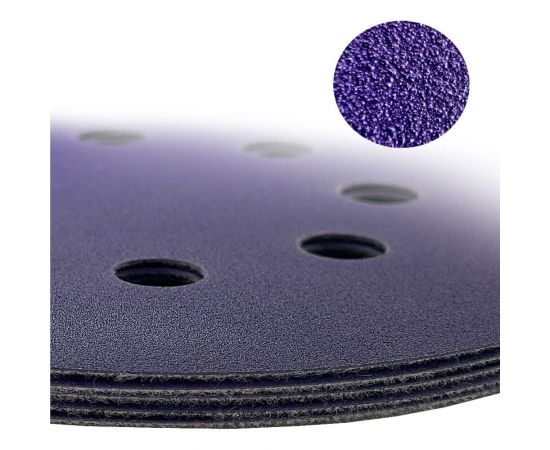 Диск шлифовальный Purple Film на пленочной основе 8 отверстий 125 мм, Р400, 5 шт Abraforce 165022 – изображение 7