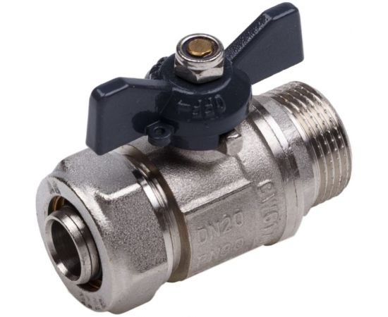 Шаровой кран для МП труб AQUALINK нар 1/2x20 B бабочка 2430 