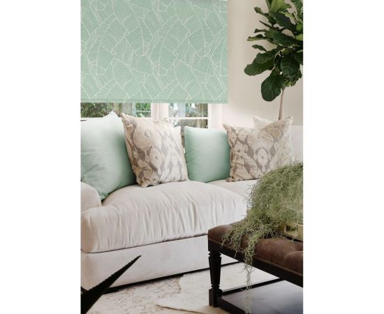 Рулонная штора Эскар Blackout, Bananas, светло-зеленый, 62х170 см 81343062170 